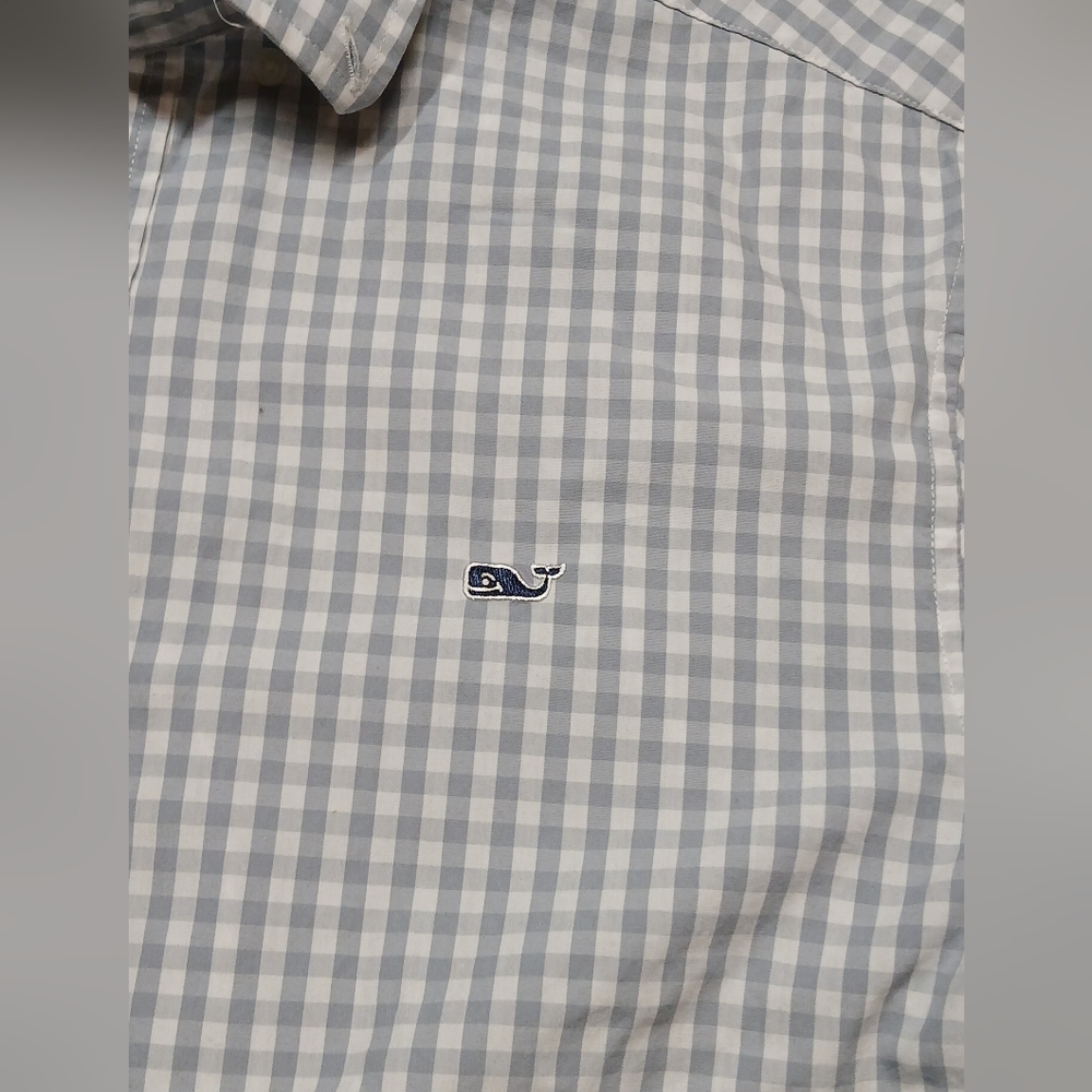Vineyard Vines Blue And White Checkered Button Up Long Sleeve Shirt  Men's M - Picture 4 of 9
